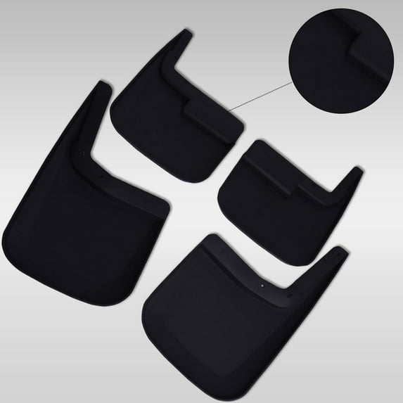 ASFIT-Autoparts 4Pcs Front + Rear Mud Flap Splash Guard KIT for Ford F-150 w/o Fender Flares