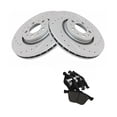 thumbnail image 1 of ASFIT-Autoparts Disc Brake Rotor and Pad Set Kit Front Left Driver Right Passenger Side Posi Ceramic Smooth Drilled Slotted Zinc Coated for Volvo for XC90 2003-2014 5 Lug-Wheel Lug Count, 1 of 9