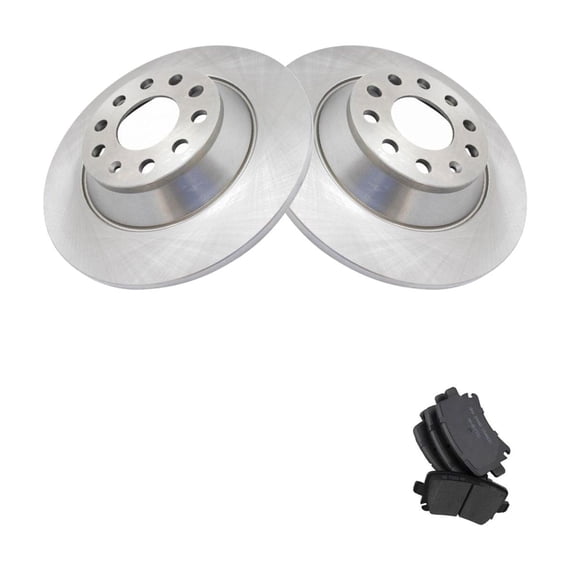 ASFIT-Autoparts Disc Brake Rotor and Pad Set Kit Rear Side Ceramic for Audi for A6 3.0L 2005-2006 & 3.2L 2006-2010 for A6 Quattro 3.0L 2005-2006 2009-2011 & 3.2L 2005-2009 & 4.2L 2005-2011 BKA19575