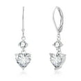 thumbnail image 1 of ASH'S CHOICE 925 Sterling Silver Heart Dangle Earrings for Women, Silver Dangling Drop Halo Hearts Shaped Dangly Earring Cubic Zirconia, 1 of 6