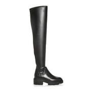ASH Womens Black 1" Platform Stretch Comfort Manhattan Round Toe Block Heel Leather Heeled Boots 40