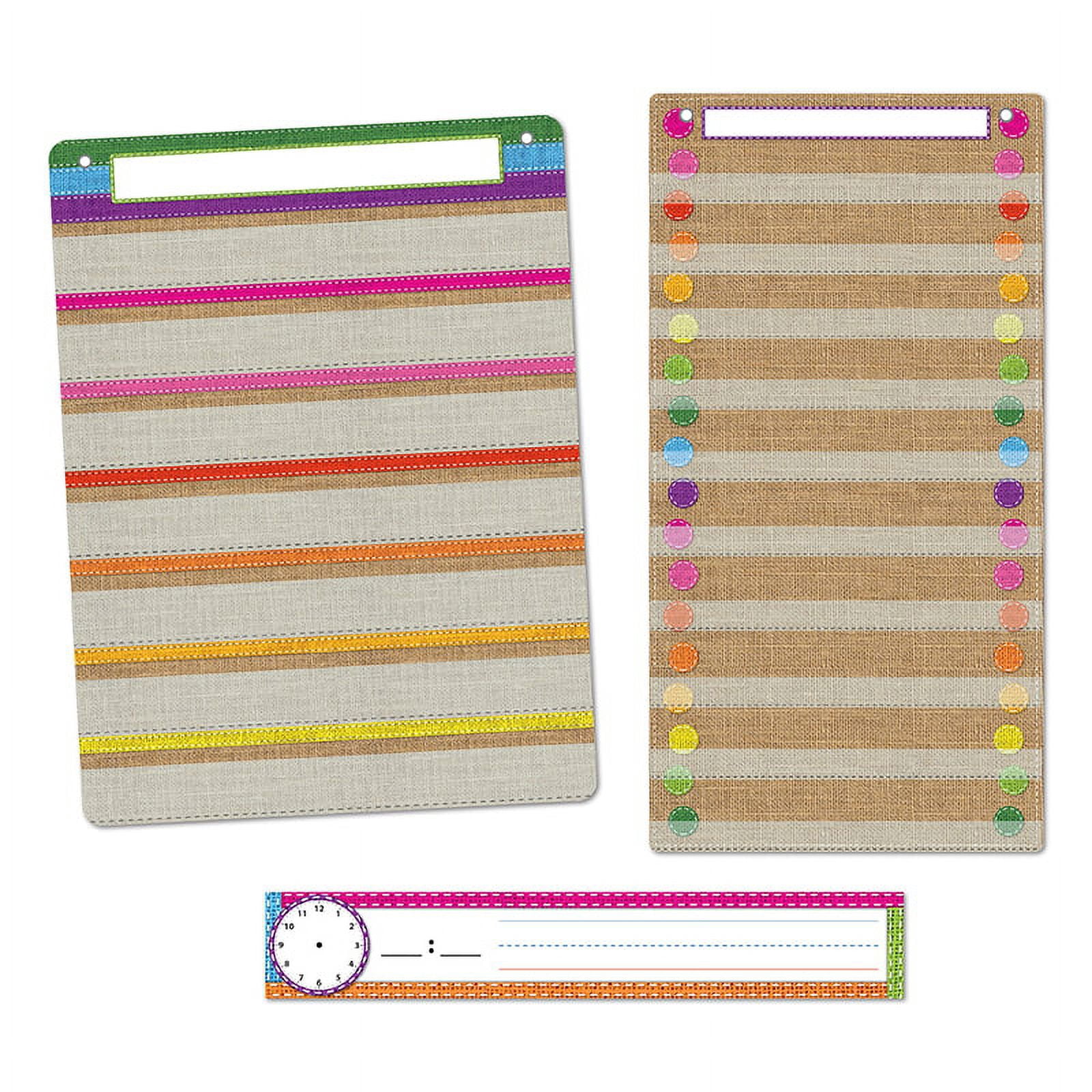 ASH94503 - Smart Poly Burlap Stitched 3-Piece Pocket Chart Set by ...