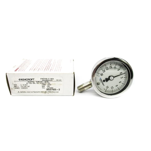 ASHCROFT 25-1009-SWL-02L-30IMV&15#-XSG -30-15PSI 2-1/2" NSMP