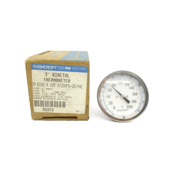 ASHCROFT 30EI60R025 0-200F 3" NSMP