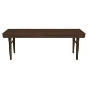 ASHCROFT 47" Mid Century Felicity Teak Bench, Brown Walnut Wood Ottoman, Rectangular Entry Way Bench for Living Room Dining Room Bedroom Entrance Hallway