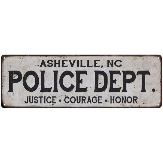ASHEVILLE, NC POLICE DEPT. Home Decor Metal Sign Gift 8x24 108240012346