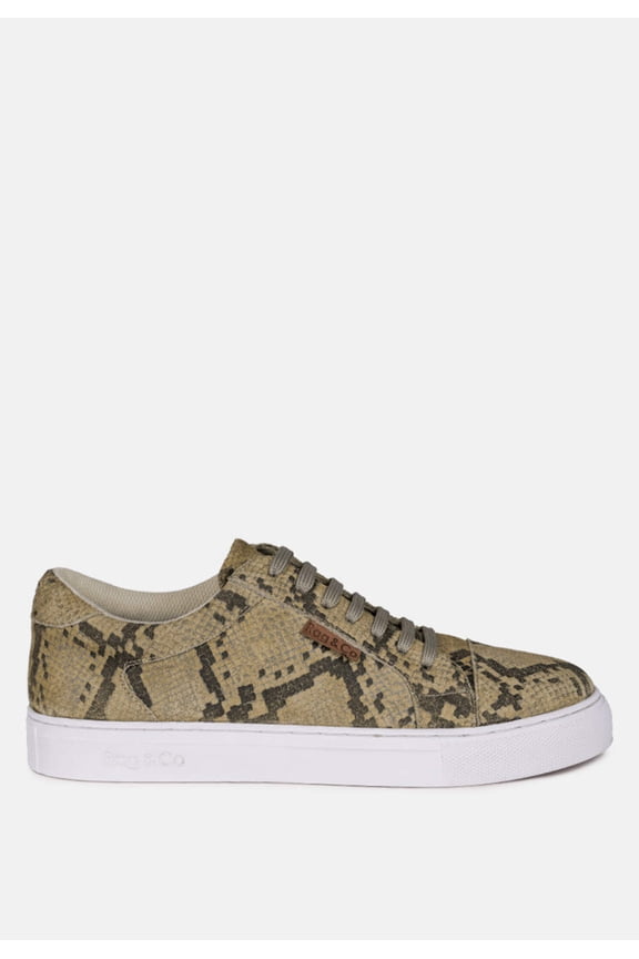ASHFORD Snake Print Handcrafted Sneakers