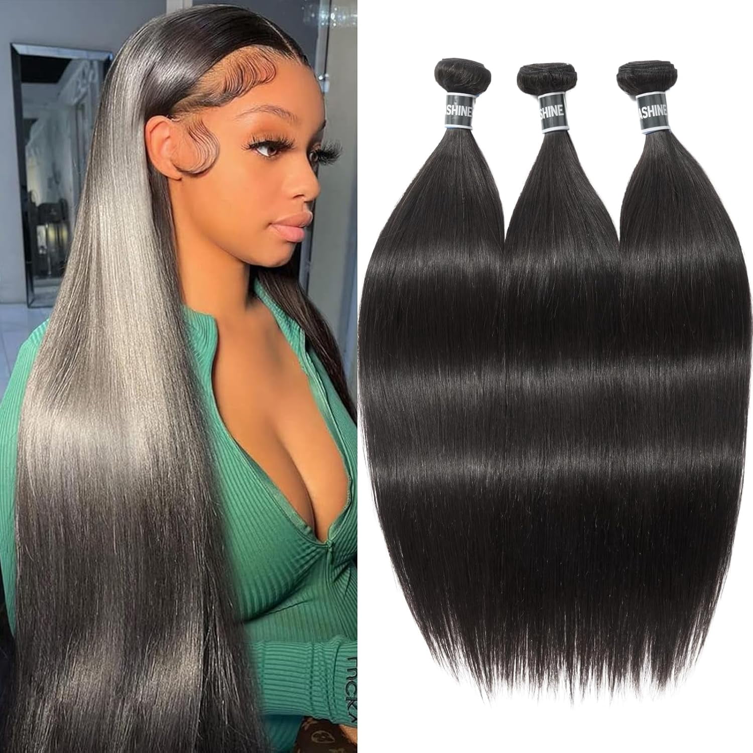 ASHINE 20 22 24 inch Raw Human Hair Bundles Straight Unprocessed for