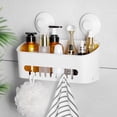 thumbnail image 1 of Aship Suction Cup Shower Caddy, TPE Colloid Adhesive Shower Organizer with Fence Hooks, 44 lbs Extra Heavy Duty Shower Caddy, No-Drill Waterproof Shower Shelf for Bathroom Kitchen Wall, White, 1 of 9