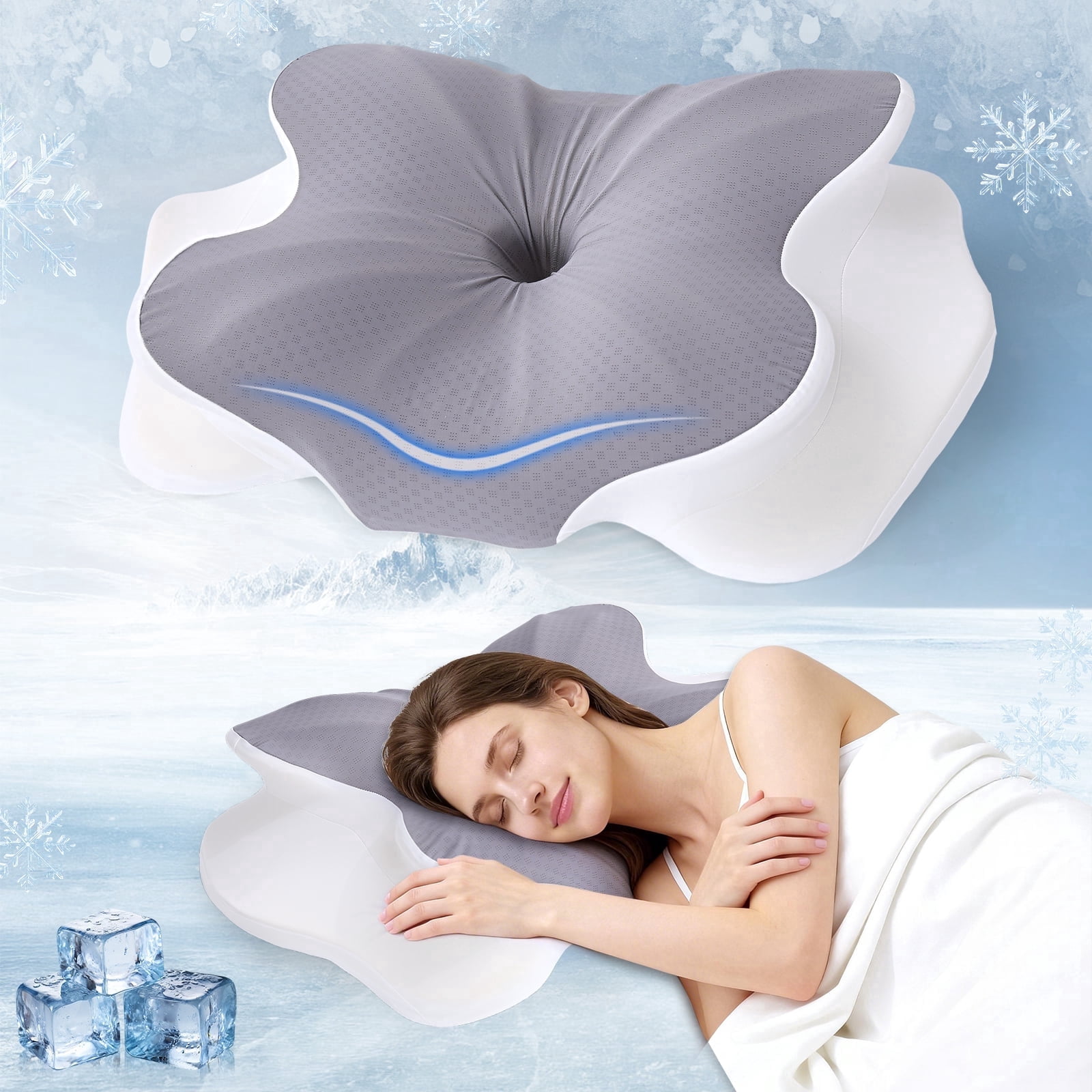 Aship Cervical Pillow for Neck Pain Relief, Ergonomic Contour Memory ...