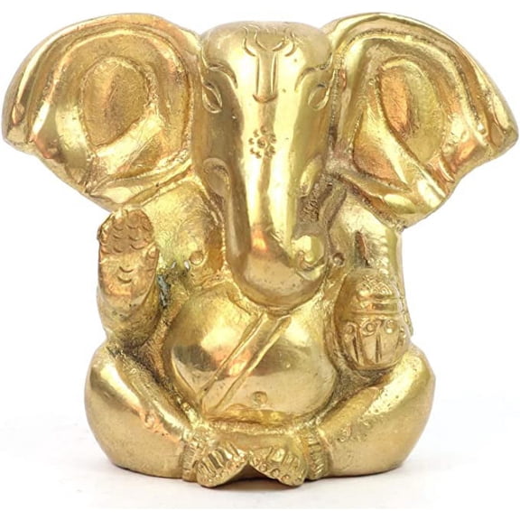 ASHIRWAD Brass Lord Ganesha Idol Statue for Home Hindu God Ganpati Bappa Vinayaka Murti (Ganesh-12)