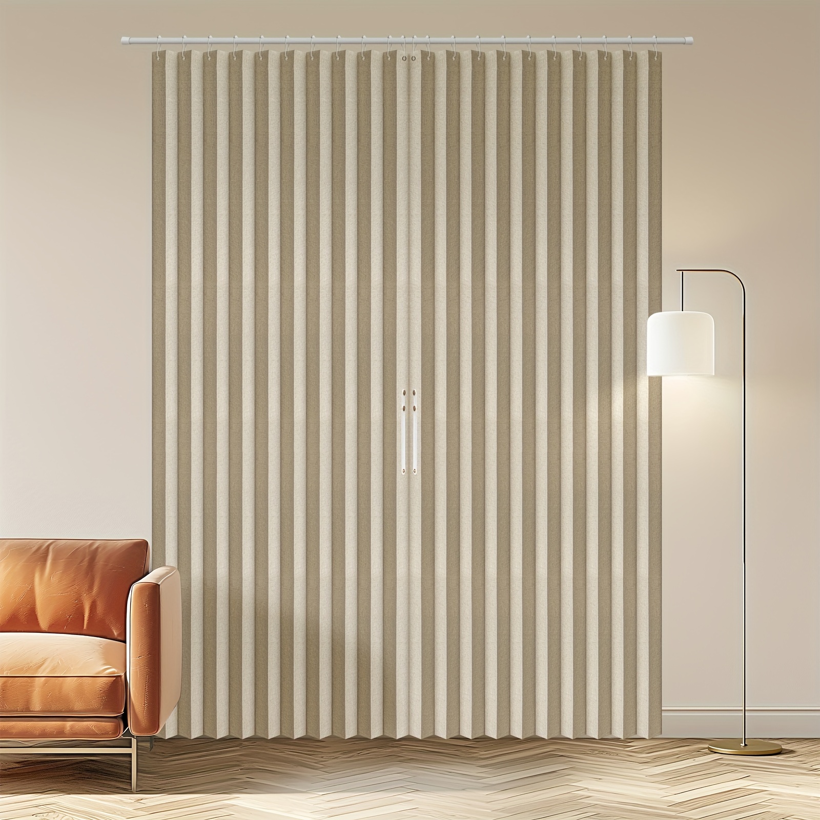 ASHJ 1pc Blackout Thermal Insulated Curtain Fabric Pleated Fold Drapery