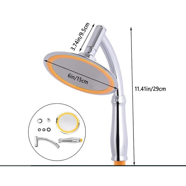 ASHJ Bathroom 6 Inch High Pressure 360 Degrees Rotation Large Round Big