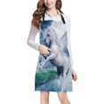 thumbnail image 1 of ASHLEIGH 3D Fantasy White Pegasus Flying over Lake At Night Chef Aprons Professional Kitchen Chef Bib Apron with Pockets Adjustable Neck Strap, 1 of 2