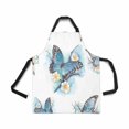 thumbnail image 1 of ASHLEIGH Adjustable Bib Apron for Women Men Girls Chef with Pockets Watercolor Blue Butterfly Blossom Plum Tree Branch Novelty Kitchen Apron for Cooking Baking Gardening Pet Grooming Cleaning, 1 of 1