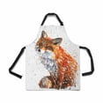 thumbnail image 1 of ASHLEIGH Adjustable Bib Apron for Women Men Girls Chef with Pockets Watercolor Fox Clever Novelty Kitchen Apron for Cooking Baking Gardening Pet Grooming Cleaning, 1 of 1