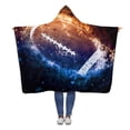 thumbnail image 1 of ASHLEIGH American Football Sport Hooded Throw Blanket 56x80 inches Adults Girls Boys Wearable Polar Fleece Blankets, 1 of 2