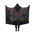 thumbnail image 1 of ASHLEIGH Beautiful Color Butterfly Hooded Blanket Fashion Pilling Polar Fleece Wearable Blanket Throw Blanket 40x50 Inches, 1 of 2