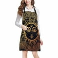 thumbnail image 1 of ASHLEIGH Beautiful Floral Paisley Sun Face Medallion Pattern Chef Aprons Professional Kitchen Chef Bib Apron with Pockets Adjustable Neck Strap, 1 of 2