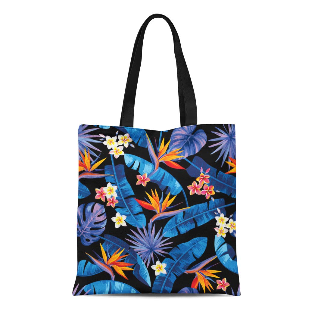 Instantarts Westie Floral Print Women's Canvas Tote Bag – Reusable Folding Shopping & Beach Bag