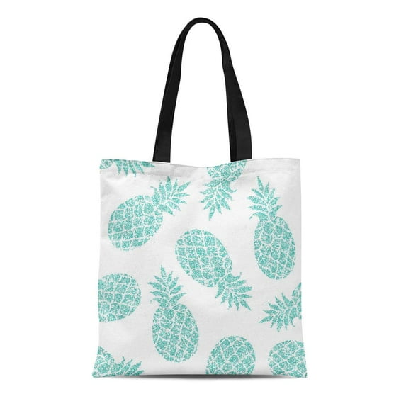 ASHLEIGH Canvas Bag Resuable Tote Grocery Shopping Bags Pinapple Pineapple Silhouette Pattern Ananas Tote Bag