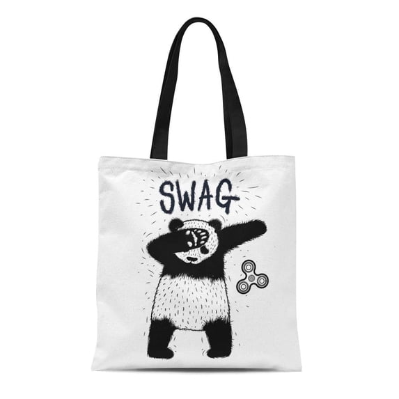 ASHLEIGH Canvas Bag Resuable Tote Grocery Shopping Bags Swag Panda Spinner Dancing Dub Sign Hipster for Tshirts Sweatshirts Hoodies Paja Tote Bag