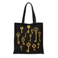 thumbnail image 1 of ASHLEIGH Canvas Tote Bag Antique of Vintage Keys Old Wonderland Alice Black Close Reusable Shoulder Grocery Shopping Bags Handbag, 1 of 1
