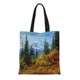 thumbnail image 1 of ASHLEIGH Canvas Tote Bag Autumn Usa Washington Mt Rainier National Charles Gurche Huckleberry Reusable Handbag Shoulder Grocery Shopping Bags, 1 of 1