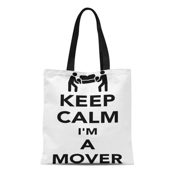 ASHLEIGH Canvas Tote Bag Belpacker Keep Calm I Am Mover Box Carrying Company Durable Reusable Shopping Shoulder Grocery Bag