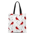 thumbnail image 1 of ASHLEIGH Canvas Tote Bag Bird Red Cardinal and Branches Pattern Graphic Abstract Black Durable Reusable Shopping Shoulder Grocery Bag, 1 of 1