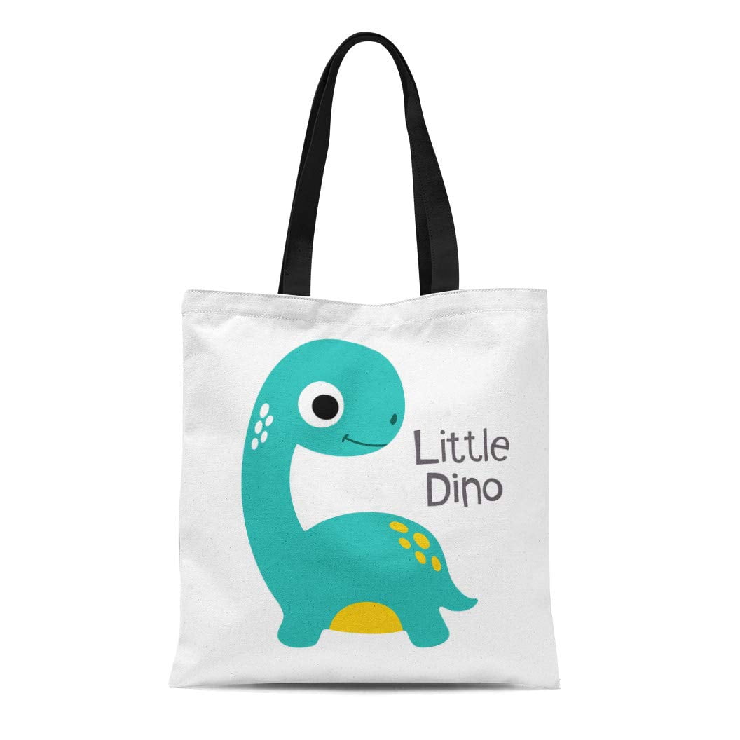 Cute Dinosaur Canvas Tote Bag – Reusable Grocery Shopping Bag, Aesthetic Medium Tote For Women, Friends & Classmates (Multicolor, 13.8x16.5 In)