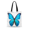 thumbnail image 1 of ASHLEIGH Canvas Tote Bag Blue Black Beautiful Butterfly Pink Flower Monarch Small White Durable Reusable Shopping Shoulder Grocery Bag, 1 of 1