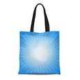 thumbnail image 1 of ASHLEIGH Canvas Tote Bag Blue Light Turquoise Starburst Effect Sun Burst Cyan Sunlight Durable Reusable Shopping Shoulder Grocery Bag, 1 of 1