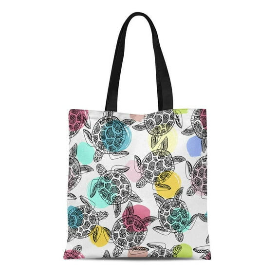 ASHLEIGH Canvas Tote Bag Blue Pattern Sea Turtles Green Camouflage Child Color Reusable Shoulder Grocery Shopping Bags Handbag