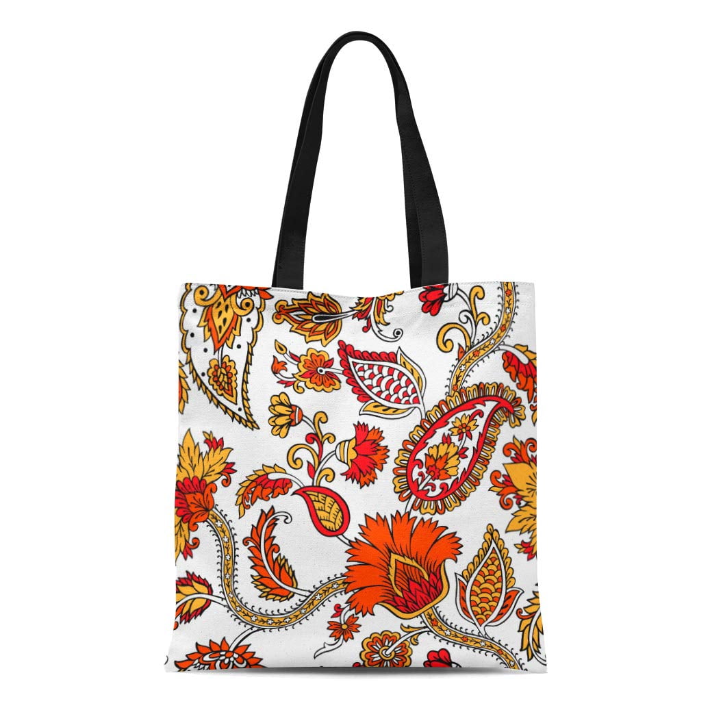 Indian Kalamkari block print with gold accents and raw silk print tote –  Handmade Over Coffee