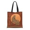 thumbnail image 1 of ASHLEIGH Canvas Tote Bag Brown Wolf Z Rustic Coyote Southwest Faux Tan Decorator Reusable Handbag Shoulder Grocery Shopping Bags, 1 of 1