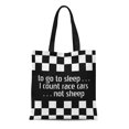 thumbnail image 1 of ASHLEIGH Canvas Tote Bag Car Cool Black White Formula Checkered Pattern Motorsport Racer Reusable Handbag Shoulder Grocery Shopping Bags, 1 of 1
