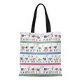 thumbnail image 1 of ASHLEIGH Canvas Tote Bag Colorful Llama Lama Pattern Peru Alpaca Cute Funny Reusable Shoulder Grocery Shopping Bags Handbag, 1 of 1