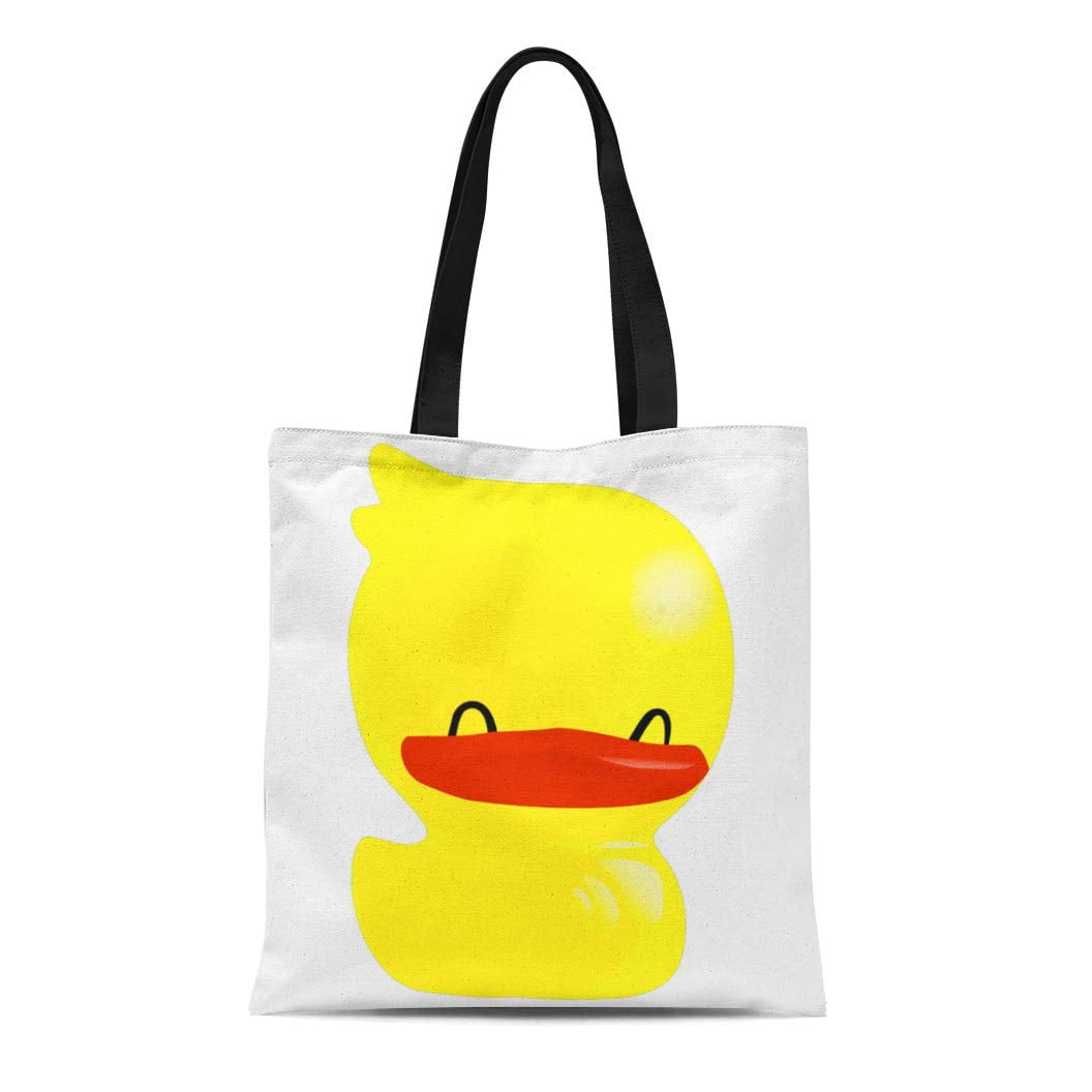 ASHLEIGH Canvas Tote Bag Duck Super Cute Ducky Duckie Rubber