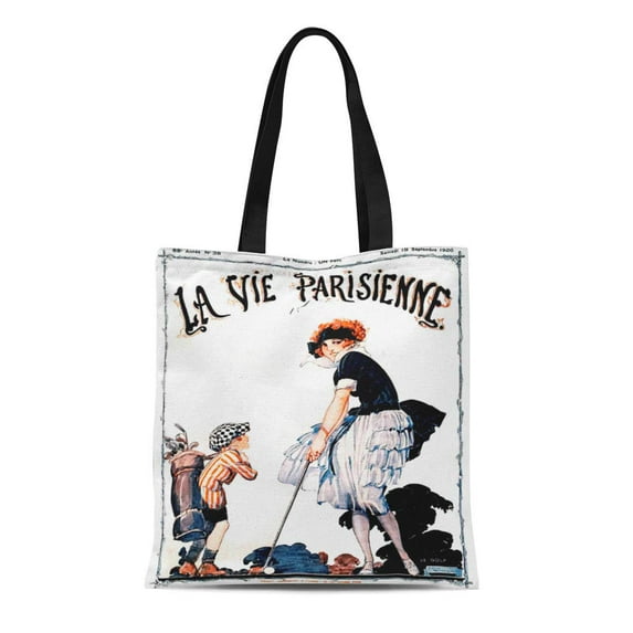 ASHLEIGH Canvas Tote Bag Golf Golfer 1920S Vintage History Her Reusable Handbag Shoulder Grocery Shopping Bags