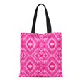 thumbnail image 1 of ASHLEIGH Canvas Tote Bag Ikat Ethnic Pink Boho Abstract Romantic Pattern Tribal Accessory Durable Reusable Shopping Shoulder Grocery Bag, 1 of 1