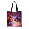 thumbnail image 1 of ASHLEIGH Canvas Tote Bag Magical Space Wolf Multicolor Computer Collage Face Galaxy Reusable Shoulder Grocery Shopping Bags Handbag, 1 of 1