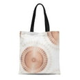 thumbnail image 1 of ASHLEIGH Canvas Tote Bag Mandala Rose Gold White Dots Copper Elegant Reusable Handbag Shoulder Grocery Shopping Bags, 1 of 1