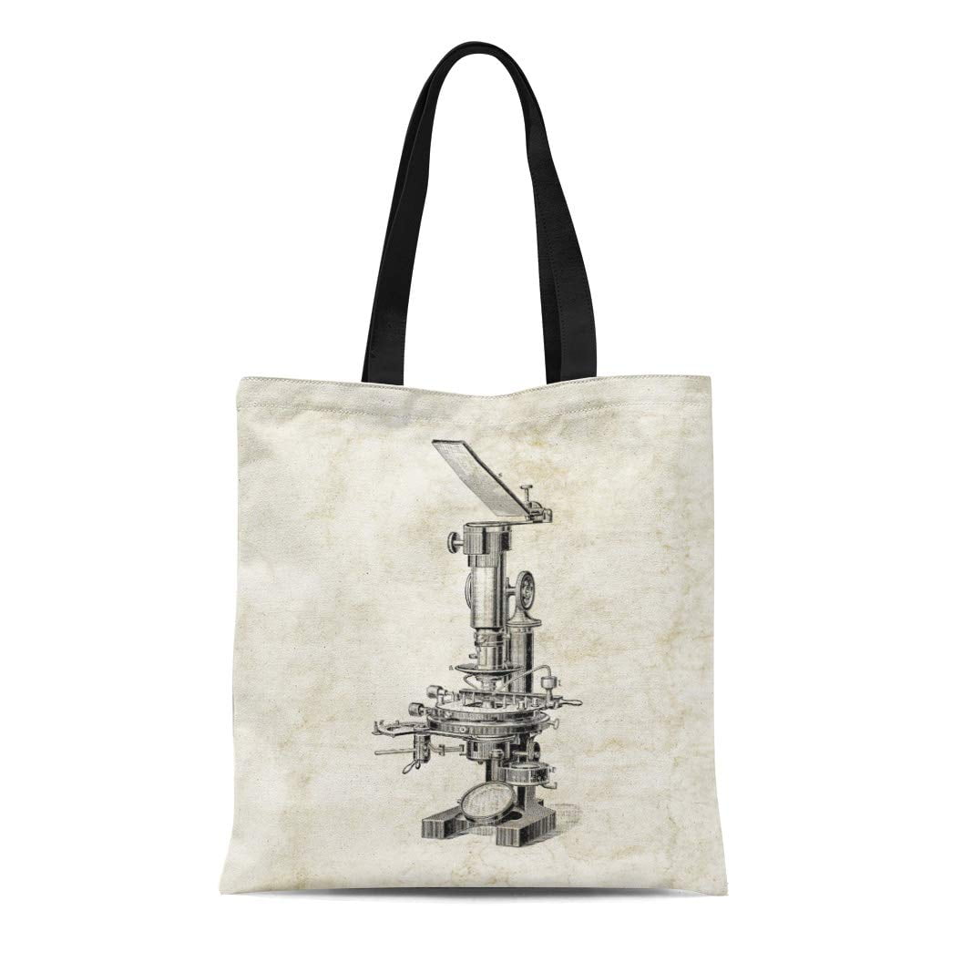 ASHLEIGH Canvas Tote Bag Microscopes Vintage Microscope Retro Steampunk