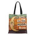 thumbnail image 1 of ASHLEIGH Canvas Tote Bag Mixed I Love You to the Moon and Media Reusable Handbag Shoulder Grocery Shopping Bags, 1 of 1