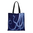 thumbnail image 1 of ASHLEIGH Canvas Tote Bag Octopi Octopus Triptych Squid Kraken Release the Lord Bodner Reusable Handbag Shoulder Grocery Shopping Bags, 1 of 1