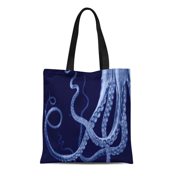 ASHLEIGH Canvas Tote Bag Octopi Octopus Triptych Squid Kraken Release the Lord Bodner Reusable Handbag Shoulder Grocery Shopping Bags