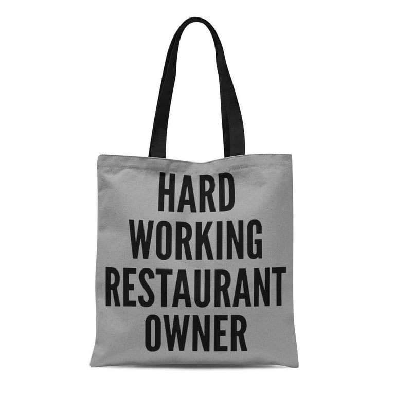 ASHLEIGH Canvas Tote Bag Owners Hard Working Restaurant Work Worker Hardworking Diligent Reusable Handbag Shoulder Grocery Shopping Bags