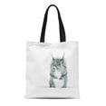 thumbnail image 1 of ASHLEIGH Canvas Tote Bag Pencil Cute Squirrel Drawing White Snow Winter Nature Reusable Handbag Shoulder Grocery Shopping Bags, 1 of 1