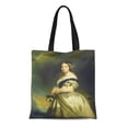 thumbnail image 1 of ASHLEIGH Canvas Tote Bag Queen Victoria Franz Xaver Winterhalter Studio 1843 German English Durable Reusable Shopping Shoulder Grocery Bag, 1 of 1
